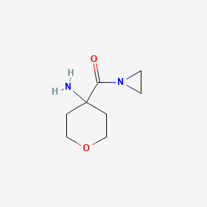 molecular formula C8H14N2O2 B8185857 (4-Amino-tetrahydro-pyran-4-yl)-aziridin-1-yl-methanone 