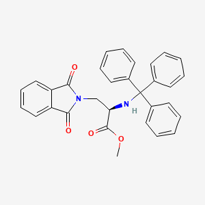 molecular formula C31H26N2O4 B8185881 (R)-3-(1,3-Dioxo-1,3-dihydro-isoindol-2-yl)-2-(trityl-amino)-propionic acid methyl ester 