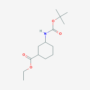 molecular formula C14H25NO4 B8185905 cis-3-tert-Butoxycarbonylamino-cyclohexanecarboxylicacidethylester 