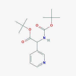 molecular formula C16H24N2O4 B8185976 tert-Butoxycarbonylamino-pyridin-3-yl-acetic acid tert-butyl ester 