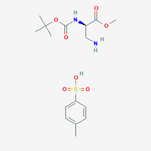 molecular formula C16H26N2O7S B8186012 (R)-Methyl 3-amino-2-((tert-butoxycarbonyl)-amino)propanoate tosylate 