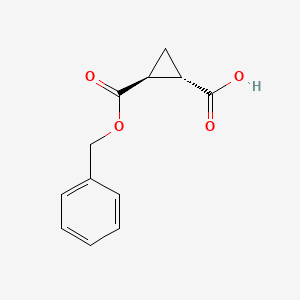 molecular formula C12H12O4 B8186039 (1S,2S)-2-Benzyloxycarbonyl-cyclopropane-carboxylic acid 