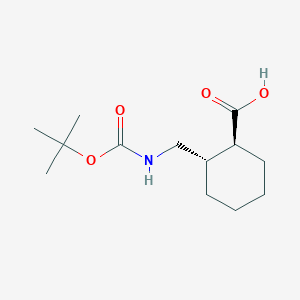 molecular formula C13H23NO4 B8186097 trans-2-(Boc-aminomethyl)-cyclohexanecarboxylic acid 