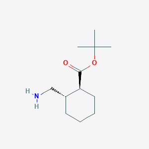 molecular formula C12H23NO2 B8186099 trans-2-Aminomethyl-cyclohexanecarboxylic acid tert-butyl ester 