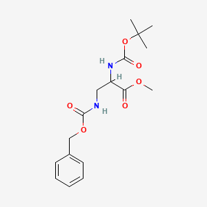 molecular formula C17H24N2O6 B8186150 3-Cbz-amino-2-Boc-amino-propionic acid methyl ester 