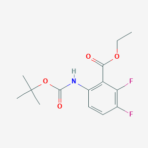 molecular formula C14H17F2NO4 B8186184 Ethyl 6-((tert-butoxycarbonyl)amino)-2,3-difluorobenzoate 