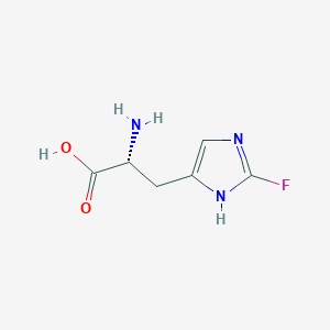 molecular formula C6H8FN3O2 B8186226 (R)-2-Fluoro-histidine 
