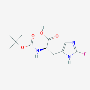 molecular formula C11H16FN3O4 B8186231 (R)-N-Boc-2-fluoro-histidine 
