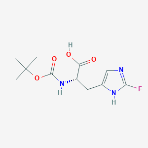 molecular formula C11H16FN3O4 B8186236 (S)-N-Boc-2-fluoro-histidine 