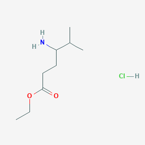 molecular formula C9H20ClNO2 B8186248 4-Amino-5-methyl-hexanoic acid ethyl ester hydrochloride 