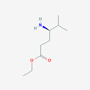 molecular formula C9H19NO2 B8186251 (R)-4-Amino-5-methylhexanoic acid ethyl ester 