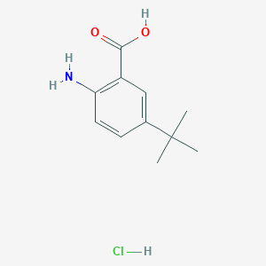 molecular formula C11H16ClNO2 B8186279 2-Amino-5-tert-butyl-benzoic acid hydrochloride 