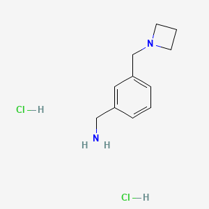 molecular formula C11H18Cl2N2 B8186328 3-Azetidin-1-ylmethyl-benzylamine dihydrochloride 