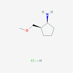 molecular formula C7H16ClNO B8186338 cis-2-Methoxymethyl-cyclopentylamine hydrochloride 