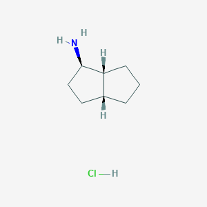 molecular formula C8H16ClN B8186393 (1R,3AR,6aR)-octahydropentalen-1-amine hydrochloride 