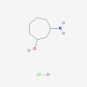 molecular formula C7H16ClNO B8186439 3-Amino-cycloheptanol hydrochloride 