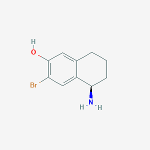 molecular formula C10H12BrNO B8186466 (R)-5-amino-3-bromo-5,6,7,8-tetrahydronaphthalen-2-ol 