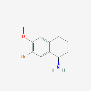molecular formula C11H14BrNO B8186485 (R)-7-bromo-6-methoxy-1,2,3,4-tetrahydronaphthalen-1-amine hydrochloride 