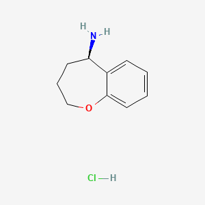 molecular formula C10H14ClNO B8186488 (R)-2,3,4,5-Tetrahydrobenzo[b]oxepin-5-amine hydrochloride 