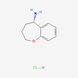 molecular formula C10H14ClNO B8186495 (S)-2,3,4,5-Tetrahydrobenzo[b]oxepin-5-amine hydrochloride 