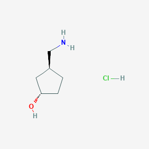 molecular formula C6H14ClNO B8186513 (1S,3S)-3-Aminomethyl-cyclopentanol hydrochloride 