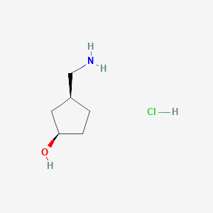 molecular formula C6H14ClNO B8186521 (1R,3S)-3-Aminomethyl-cyclopentanolhydrochloride 