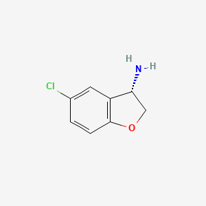 molecular formula C8H8ClNO B8186533 (3S)-5-Chloro-2,3-dihydro-1-benzofuran-3-amine CAS No. 1228550-11-5