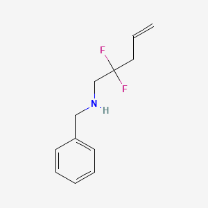 molecular formula C12H15F2N B8186567 Benzyl-(2,2-difluoro-pent-4-enyl)-amine 
