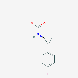 molecular formula C14H18FNO2 B8186602 trans-[2-(4-Fluoro-phenyl)-cyclopropyl]-carbamic acid tert-butyl ester 