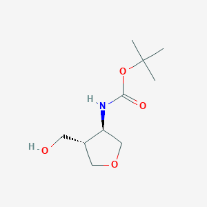 molecular formula C10H19NO4 B8186625 (3R,4S)-(4-Hydroxymethyl-tetrahydro-furan-3-yl)-carbamic acid tert-butyl ester 