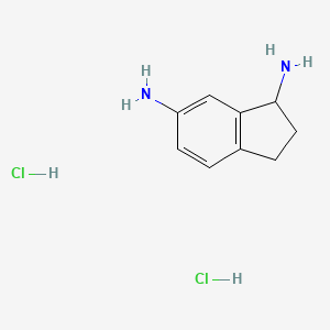 molecular formula C9H14Cl2N2 B8186633 Indan-1,6-diamine dihydrochloride 