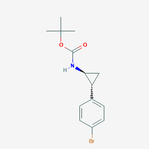 molecular formula C14H18BrNO2 B8186650 tert-Butyl ((1S,2R)-2-(4-bromophenyl)cyclopropyl)carbamate 