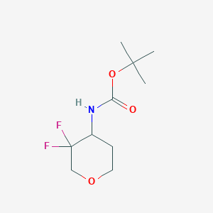 molecular formula C10H17F2NO3 B8186670 (3,3-Difluoro-tetrahydro-pyran-4-yl)-carbamic acid tert-butyl ester 