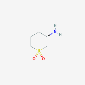 molecular formula C5H11NO2S B8186686 (S)-3-Aminotetrahydro-2H-thiopyran 1,1-dioxide 