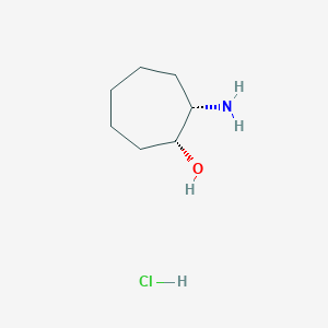 molecular formula C7H16ClNO B8186702 (1R,2S)-2-Amino-cycloheptanol hydrochloride 