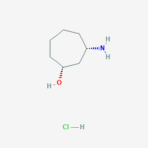 molecular formula C7H16ClNO B8186724 (1R,3S)-3-Amino-cycloheptanol hydrochloride 