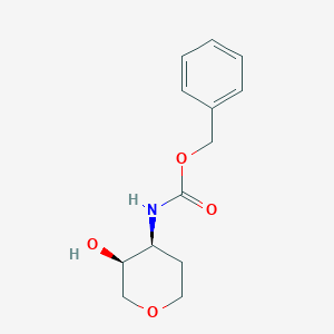 molecular formula C13H17NO4 B8186771 (3S,4S)-(3-Hydroxy-tetrahydro-pyran-4-yl)-carbamic acid benzyl ester 