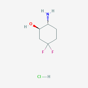 molecular formula C6H12ClF2NO B8186789 trans-2-Amino-5,5-difluoro-cyclohexanol hydrochloride 