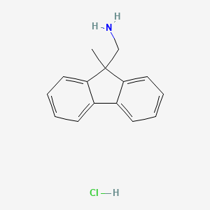 molecular formula C15H16ClN B8186827 C-(9-Methyl-9H-fluoren-9-yl)-methylamine hydrochloride 
