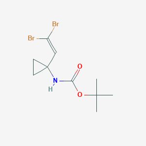 molecular formula C10H15Br2NO2 B8186829 [1-(2,2-Dibromo-vinyl)-cyclopropyl]-carbamic acid tert-butyl ester 