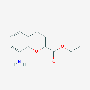 molecular formula C12H15NO3 B8186834 Ethyl 8-aminochromane-2-carboxylate 