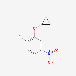 molecular formula C9H8FNO3 B8186881 2-Cyclopropoxy-1-fluoro-4-nitrobenzene 