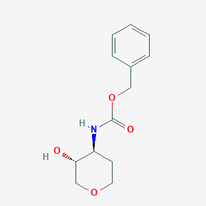 molecular formula C13H17NO4 B8186895 benzyl[(3R,4S)-3-hydroxytetrahydro-2H-pyran-4-yl]carbamate 