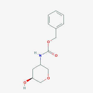 molecular formula C13H17NO4 B8186900 cis-(5-Hydroxy-tetrahydro-pyran-3-yl)-carbamic acid benzyl ester 