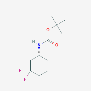 molecular formula C11H19F2NO2 B8186932 (R)-(3,3-Difluoro-cyclohexyl)-carbamic acid tert-butyl ester 