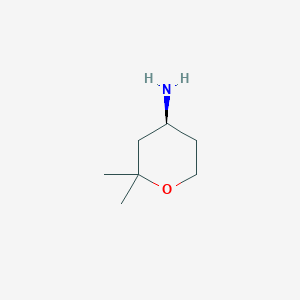 molecular formula C7H15NO B8186966 (4S)-2,2-Dimethyl-tetrahydro-pyran-4-ylamine 