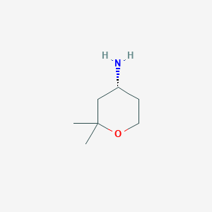 molecular formula C7H15NO B8186970 (4R)-2,2-Dimethyl-tetrahydro-pyran-4-ylamine 