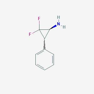 molecular formula C9H9F2N B8186975 (1S,3S)-2,2-Difluoro-3-phenyl-cyclopropylamine 