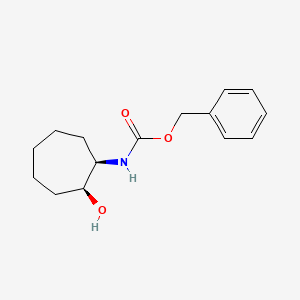 molecular formula C15H21NO3 B8187119 (1R,2S)-(2-Hydroxy-cycloheptyl)-carbamic acid benzyl ester 