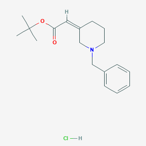molecular formula C18H26ClNO2 B8187126 (1-Benzyl-piperidin-3-ylidene)-acetic acid tert-butyl ester hydrochloride 